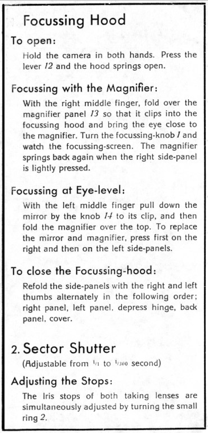 Rollei Heidoscop manual page 2